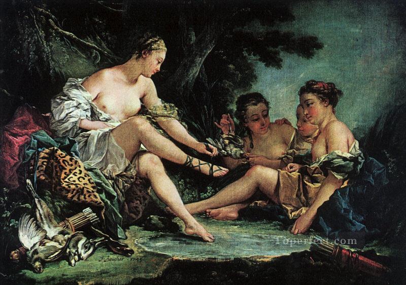 Dianas El regreso de la caza Francois Boucher desnudo Pintura al óleo
